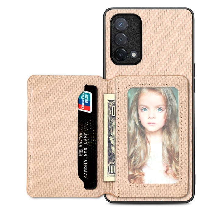 Estuche para teléfono con bolsa de tarjeta magnética de fibra de carbono, For Xiaomi Poco X5, For Xiaomi Redmi Note 10 5G, For Xiaomi Redmi Note 12 5G Global, For OPPO A74 5G