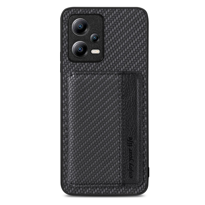 Estuche para teléfono con bolsa de tarjeta magnética de fibra de carbono, For Xiaomi Poco X5, For Xiaomi Redmi Note 10 5G, For Xiaomi Redmi Note 12 5G Global, For OPPO A74 5G