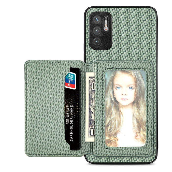 Estuche para teléfono con bolsa de tarjeta magnética de fibra de carbono, For Xiaomi Poco X5, For Xiaomi Redmi Note 10 5G, For Xiaomi Redmi Note 12 5G Global, For OPPO A74 5G