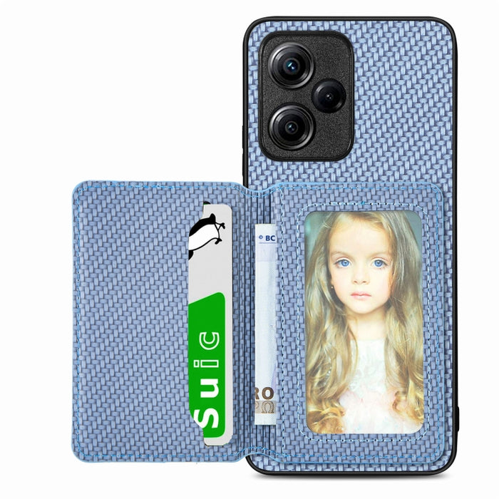 Estuche para teléfono con bolsa de tarjeta magnética de fibra de carbono, For Xiaomi Poco X5, For Xiaomi Redmi Note 10 5G, For Xiaomi Redmi Note 12 5G Global, For OPPO A74 5G