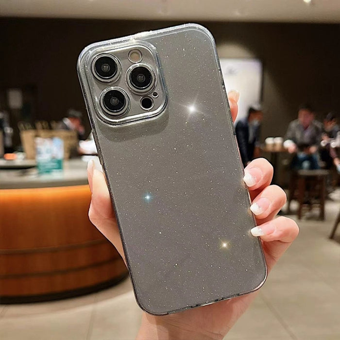 Caja del teléfono de TPU de color sólido con purpurina de gelatina, For iPhone 14 Pro Max