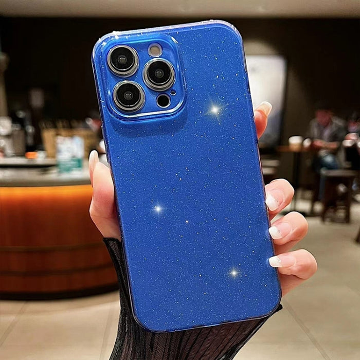 Caja del teléfono de TPU de color sólido con purpurina de gelatina, For iPhone 14 Pro Max