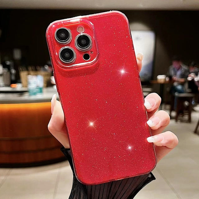 Caja del teléfono de TPU de color sólido con purpurina de gelatina, For iPhone 14 Pro Max