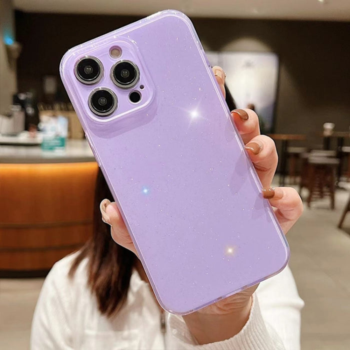 Caja del teléfono de TPU de color sólido con purpurina de gelatina, For iPhone 14 Pro Max