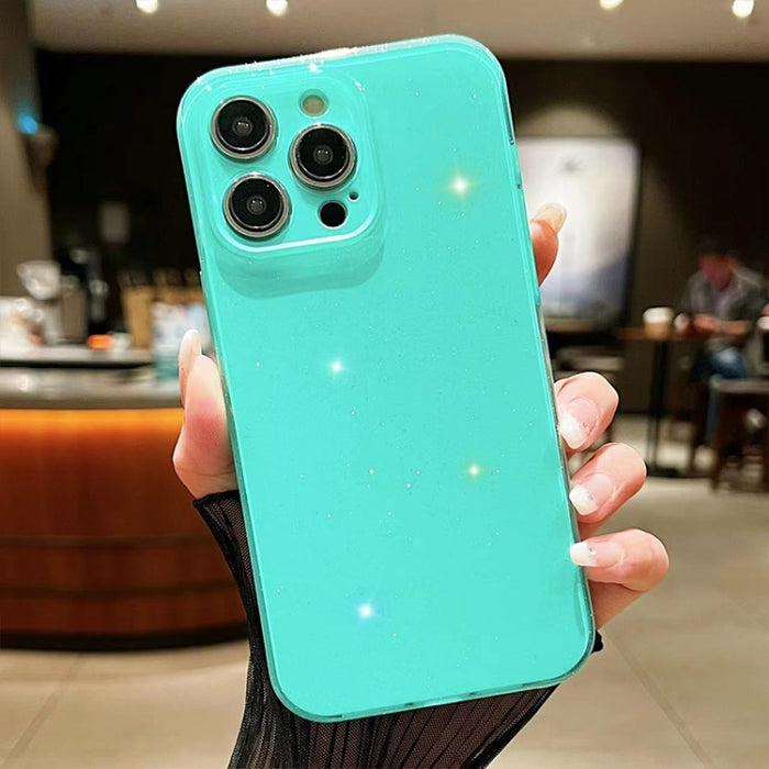 Caja del teléfono de TPU de color sólido con purpurina de gelatina, For iPhone 14 Pro Max
