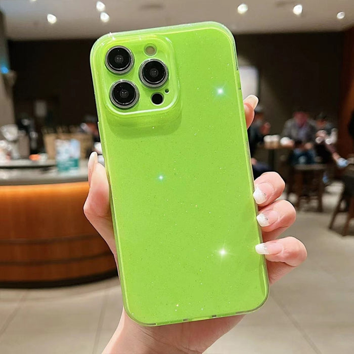 Caja del teléfono de TPU de color sólido con purpurina de gelatina, For iPhone 14 Pro Max