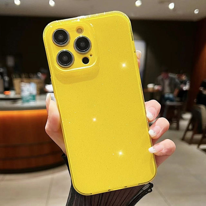 Caja del teléfono de TPU de color sólido con purpurina de gelatina, For iPhone 14 Pro Max