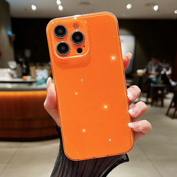 Caja del teléfono de TPU de color sólido con purpurina de gelatina, For iPhone 14 Pro Max