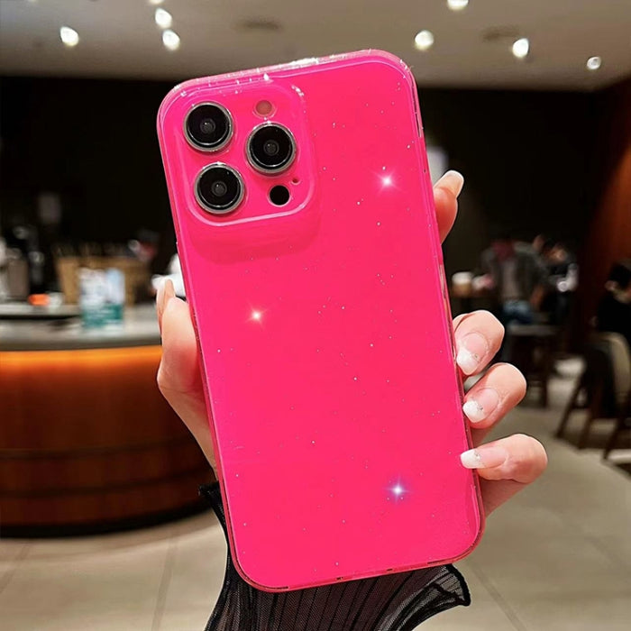 Caja del teléfono de TPU de color sólido con purpurina de gelatina, For iPhone 14 Pro Max