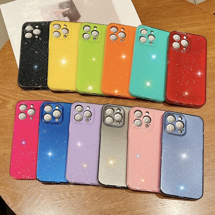 Caja del teléfono de TPU de color sólido con purpurina de gelatina, For iPhone 14 Pro Max