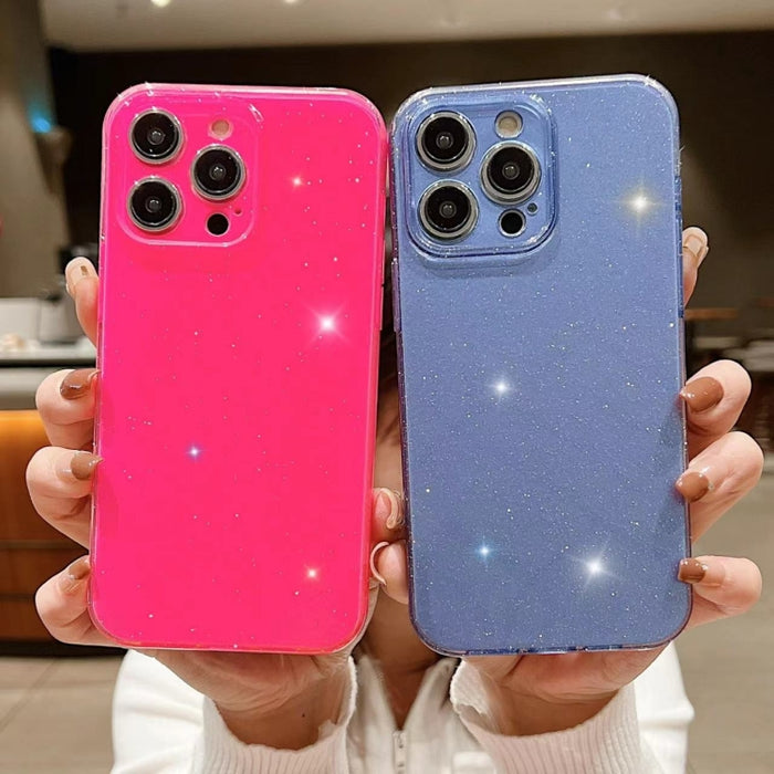 Caja del teléfono de TPU de color sólido con purpurina de gelatina, For iPhone 14 Pro Max