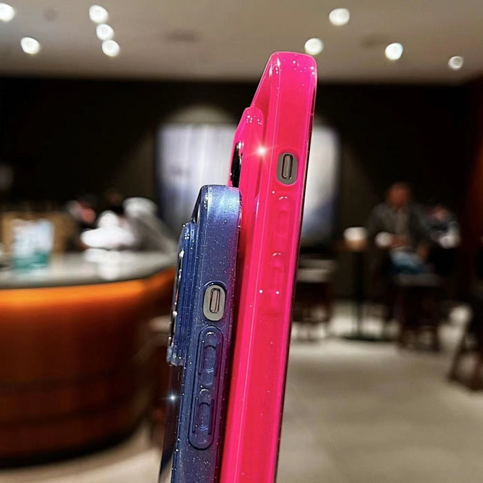 Caja del teléfono de TPU de color sólido con purpurina de gelatina, For iPhone 14 Pro Max