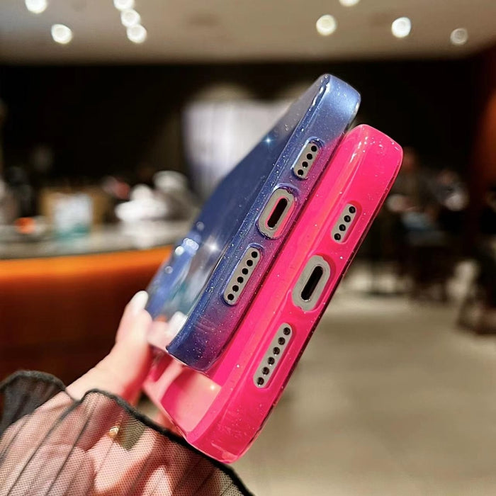 Caja del teléfono de TPU de color sólido con purpurina de gelatina, For iPhone 14 Pro Max
