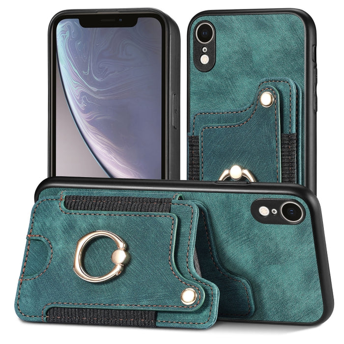 Estuche para teléfono con billetera multitarjeta con anillo retro Skin-feel, For iPhone XR, For iPhone XS Max, For iPhone SE 2022 / SE 2020, For iPhone 7 Plus / 8 Plus