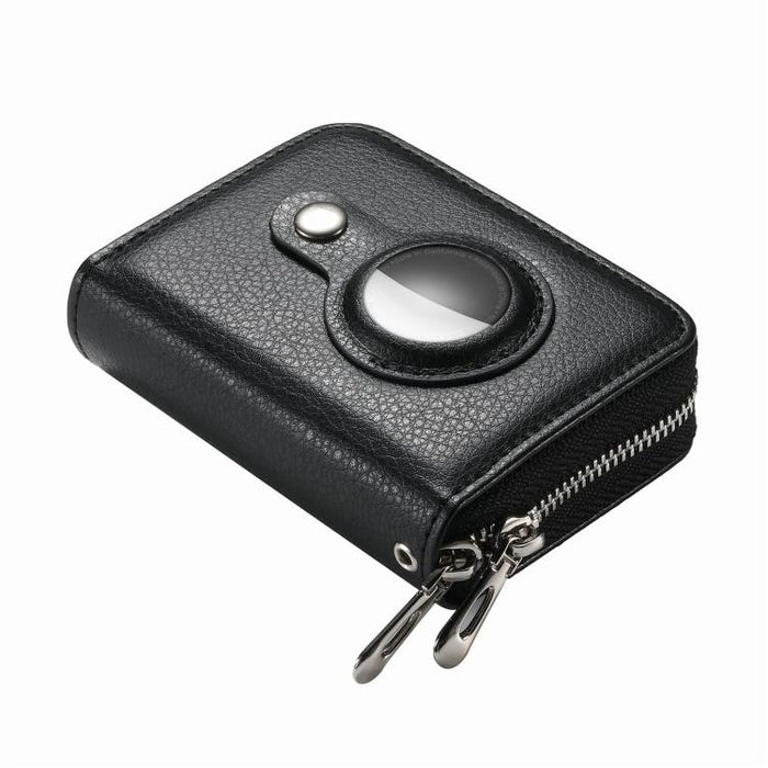 Para AirTag cremallera cartera funda protectora