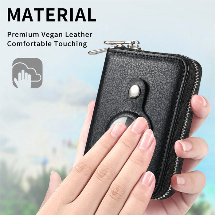 Para AirTag cremallera cartera funda protectora