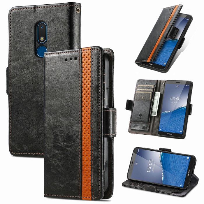 CaseNeo Estuche de cuero para teléfono con doble hebilla magnética empalmada, For Nokia C3, For OnePlus Nord CE 3 Lite, For OPPO Find X6 Pro, For OPPO Find X6, For Redmi Note 12 Turbo, For Nokia C32
