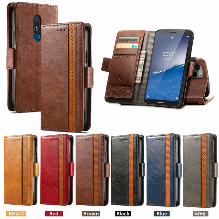 CaseNeo Estuche de cuero para teléfono con doble hebilla magnética empalmada, For Nokia C3, For OnePlus Nord CE 3 Lite, For OPPO Find X6 Pro, For OPPO Find X6, For Redmi Note 12 Turbo, For Nokia C32
