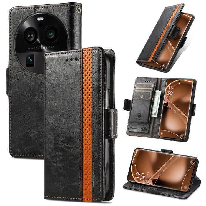 CaseNeo Estuche de cuero para teléfono con doble hebilla magnética empalmada, For Nokia C3, For OnePlus Nord CE 3 Lite, For OPPO Find X6 Pro, For OPPO Find X6, For Redmi Note 12 Turbo, For Nokia C32