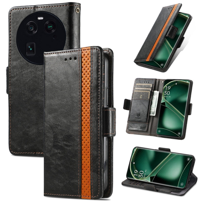 CaseNeo Estuche de cuero para teléfono con doble hebilla magnética empalmada, For Nokia C3, For OnePlus Nord CE 3 Lite, For OPPO Find X6 Pro, For OPPO Find X6, For Redmi Note 12 Turbo, For Nokia C32
