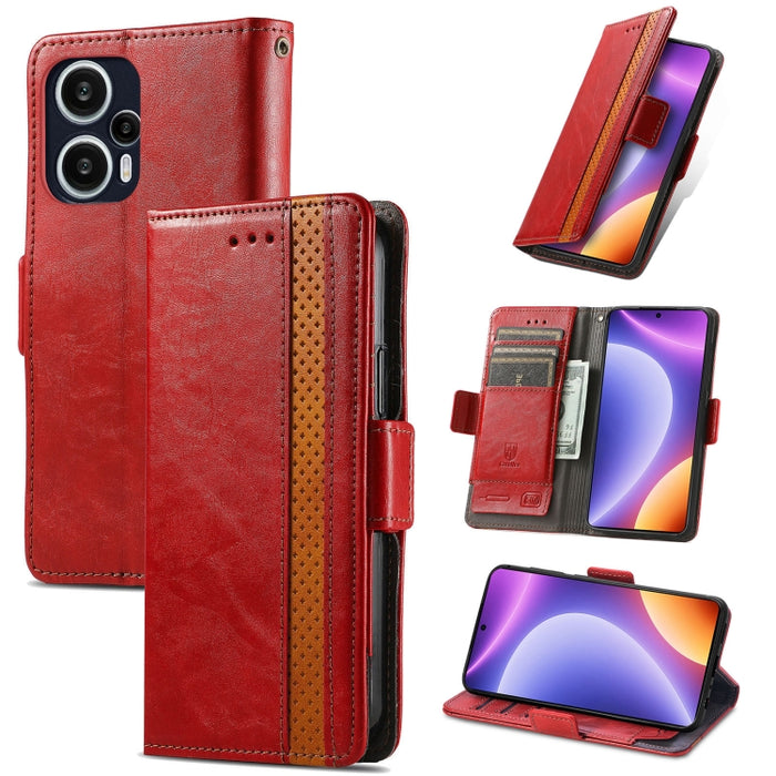 CaseNeo Estuche de cuero para teléfono con doble hebilla magnética empalmada, For Nokia C3, For OnePlus Nord CE 3 Lite, For OPPO Find X6 Pro, For OPPO Find X6, For Redmi Note 12 Turbo, For Nokia C32