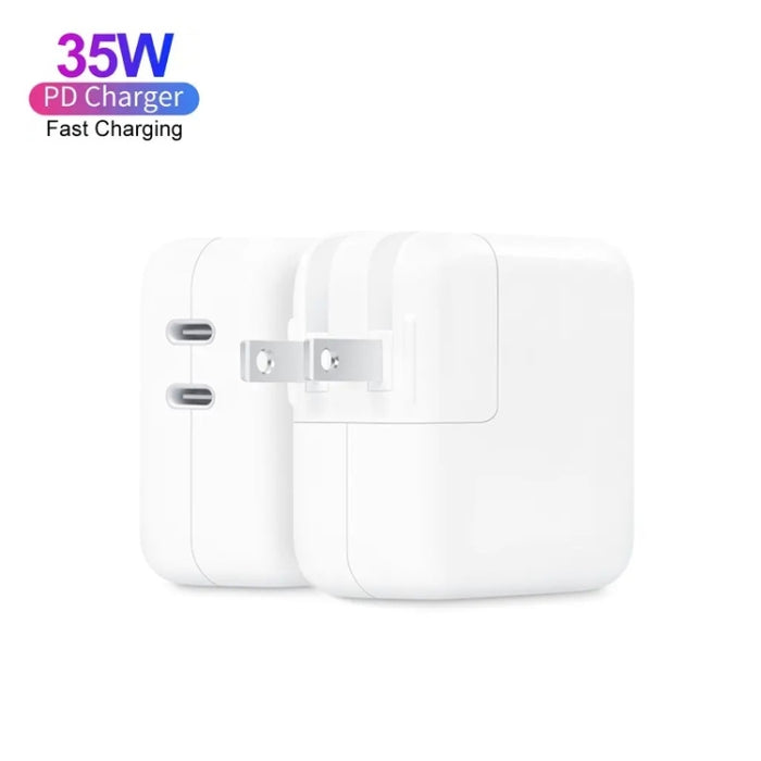 Cargador de puerto dual 35W PD3.0 USB-C / Type-C para la serie iPhone / iPad, US Plug, EU Plug