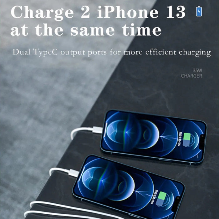 Cargador de puerto dual 35W PD3.0 USB-C / Type-C para la serie iPhone / iPad, US Plug, EU Plug