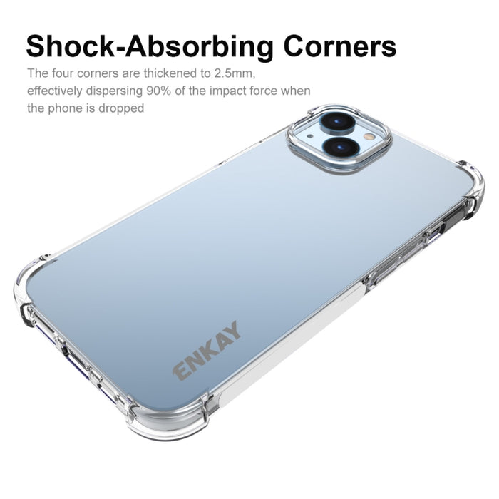 ENKAY Hat-Prince Funda de teléfono transparente de TPU a prueba de golpes con película de vidrio