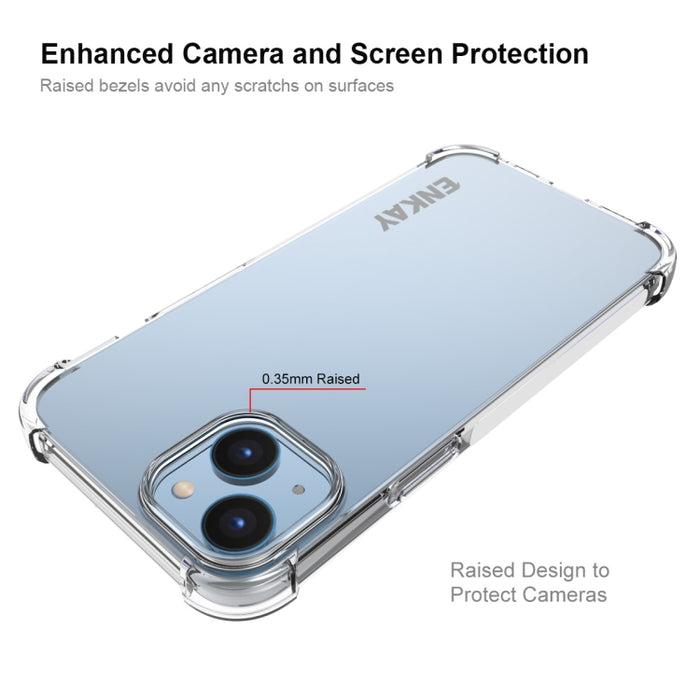 ENKAY Hat-Prince Funda de teléfono transparente de TPU a prueba de golpes con película de vidrio