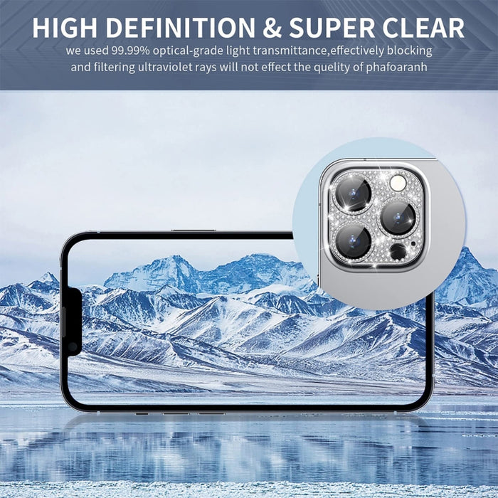 Para iPhone 12 Pro Max ENKAY Hat-Prince Blink Diamond Lente de cámara Película de vidrio templado de aleación de aluminio, For iPhone 12 Pro Max