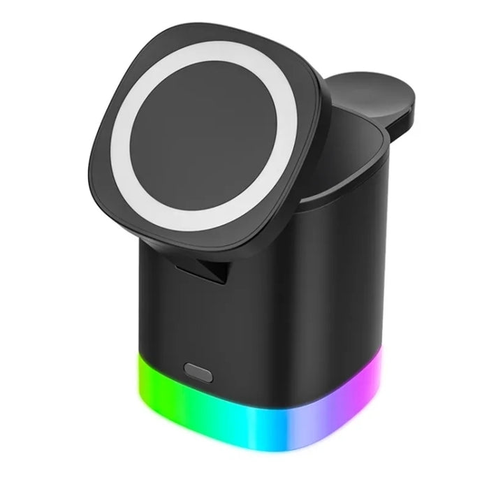 T15 3 en 1 Cargador inalámbrico magnético Magsafe Soporte de carga plegable para iPhone / iWatch / AirPods