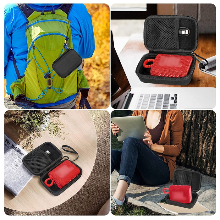 Para altavoz JBL GO3, bolsa protectora de carcasa dura EVA para viajes al aire libre, caja de almacenamiento portátil