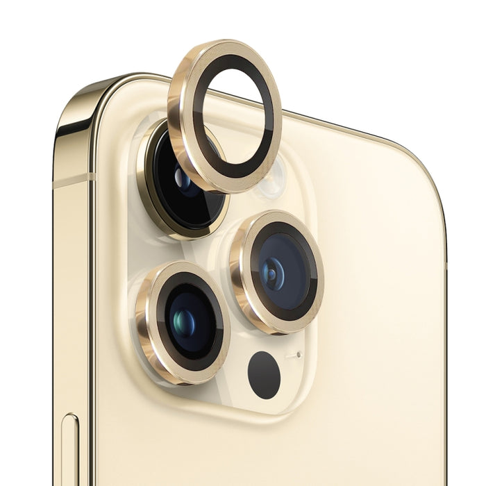 Lente de cámara NORTHJO, película de anillo de Metal de vena de CD de vidrio templado, For iPhone 14 Pro / 14 Pro Max