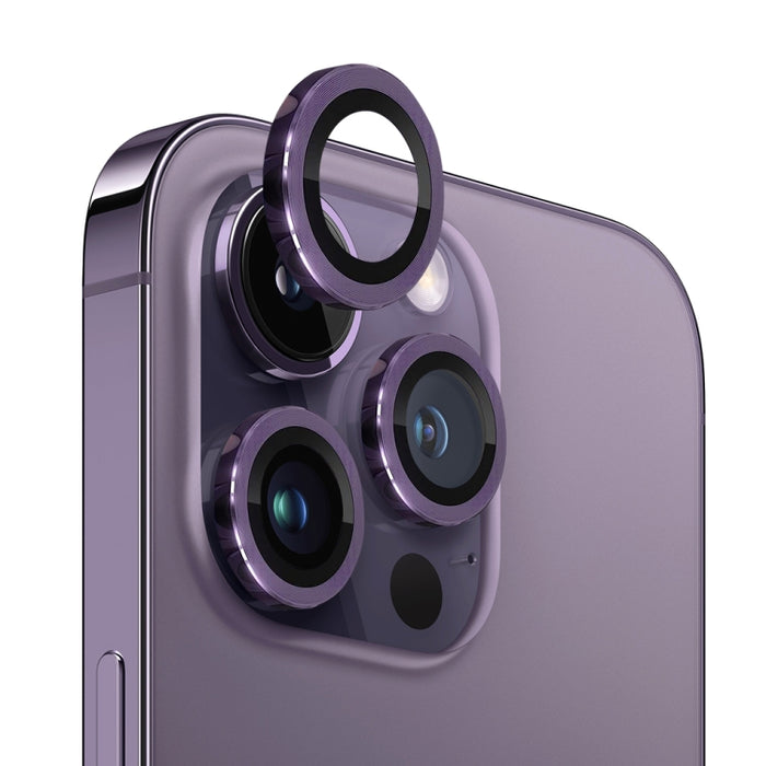 Lente de cámara NORTHJO, película de anillo de Metal de vena de CD de vidrio templado, For iPhone 14 Pro / 14 Pro Max