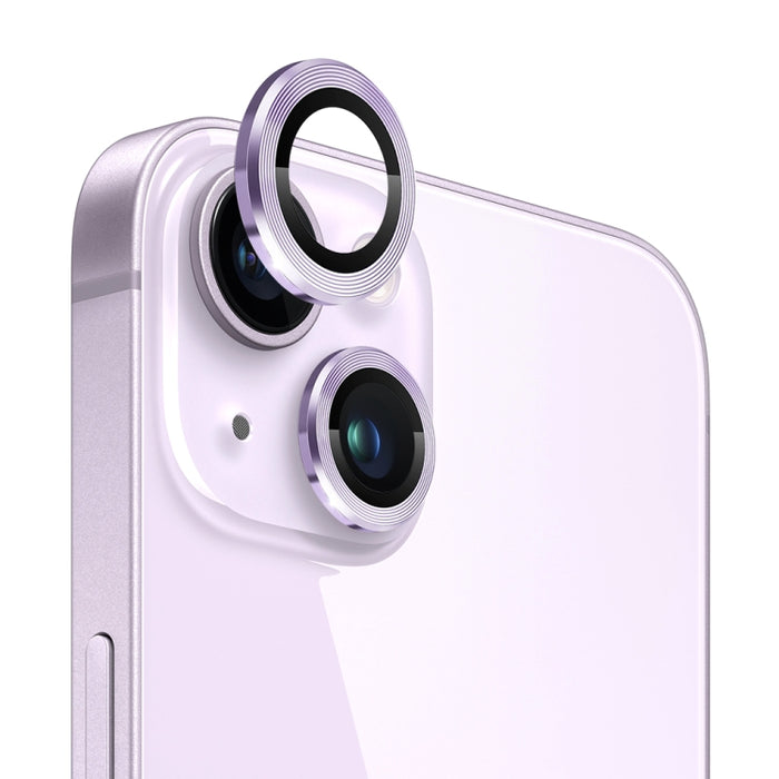 Protector de lente de cámara NORTHJO, película de anillo de Metal de vena de CD de vidrio templado, For iPhone 14 / 14 Plus