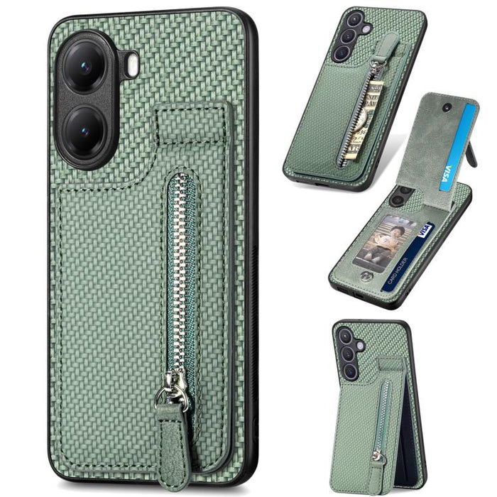 Estuche para teléfono con cremallera vertical de fibra de carbono, For Redmi 15C 5G / 4G Glodal 171mm, For Xiaomi 15T, For Redmi K80 Pro / Poco F7 Ultra, For Redmi K80 / Poco F7 Pro, For Redmi Turbo 4, For Xiaomi Poco X7 Pro, For Redmi Note 12 5G      ...