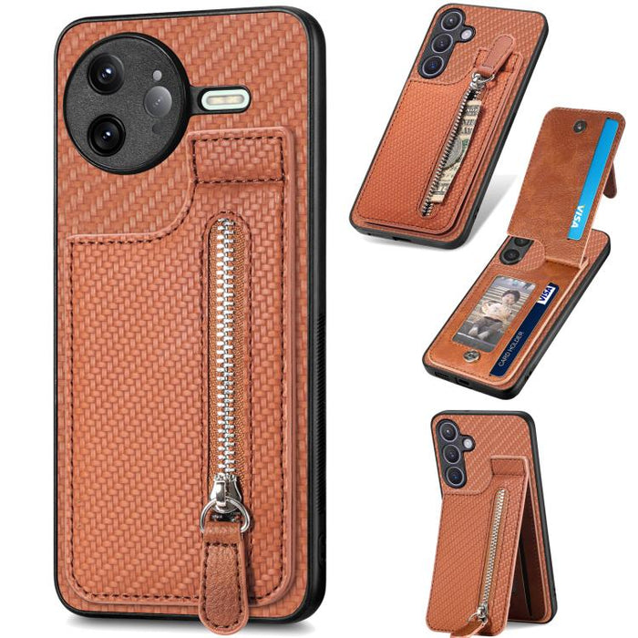 Estuche para teléfono con cremallera vertical de fibra de carbono, For Redmi 15C 5G / 4G Glodal 171mm, For Xiaomi 15T, For Redmi K80 Pro / Poco F7 Ultra, For Redmi K80 / Poco F7 Pro, For Redmi Turbo 4, For Xiaomi Poco X7 Pro, For Redmi Note 12 5G      ...