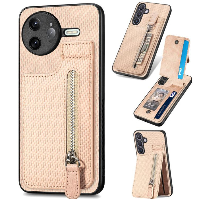 Estuche para teléfono con cremallera vertical de fibra de carbono, For Redmi 15C 5G / 4G Glodal 171mm, For Xiaomi 15T, For Redmi K80 Pro / Poco F7 Ultra, For Redmi K80 / Poco F7 Pro, For Redmi Turbo 4, For Xiaomi Poco X7 Pro, For Redmi Note 12 5G      ...