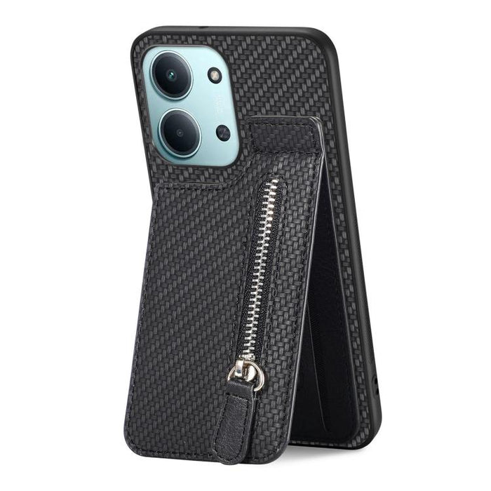 Estuche para teléfono con cremallera vertical de fibra de carbono, For Redmi 15C 5G / 4G Glodal 171mm, For Xiaomi 15T, For Redmi K80 Pro / Poco F7 Ultra, For Redmi K80 / Poco F7 Pro, For Redmi Turbo 4, For Xiaomi Poco X7 Pro, For Redmi Note 12 5G      ...