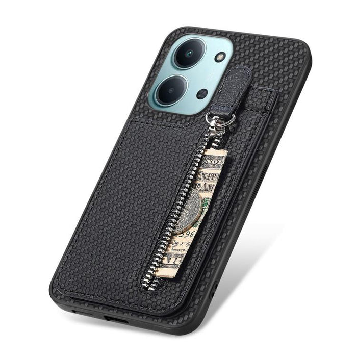 Estuche para teléfono con cremallera vertical de fibra de carbono, For Redmi 15C 5G / 4G Glodal 171mm, For Xiaomi 15T, For Redmi K80 Pro / Poco F7 Ultra, For Redmi K80 / Poco F7 Pro, For Redmi Turbo 4, For Xiaomi Poco X7 Pro, For Redmi Note 12 5G      ...
