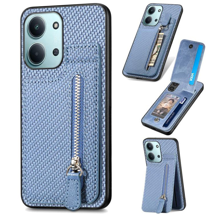 Estuche para teléfono con cremallera vertical de fibra de carbono, For Redmi 15C 5G / 4G Glodal 171mm, For Xiaomi 15T, For Redmi K80 Pro / Poco F7 Ultra, For Redmi K80 / Poco F7 Pro, For Redmi Turbo 4, For Xiaomi Poco X7 Pro, For Redmi Note 12 5G      ...