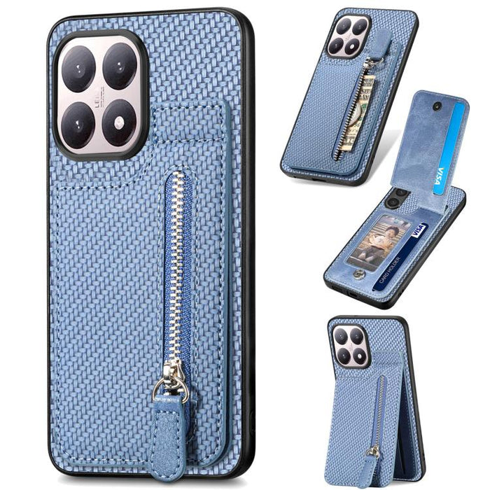 Estuche para teléfono con cremallera vertical de fibra de carbono, For Redmi 15C 5G / 4G Glodal 171mm, For Xiaomi 15T, For Redmi K80 Pro / Poco F7 Ultra, For Redmi K80 / Poco F7 Pro, For Redmi Turbo 4, For Xiaomi Poco X7 Pro, For Redmi Note 12 5G      ...