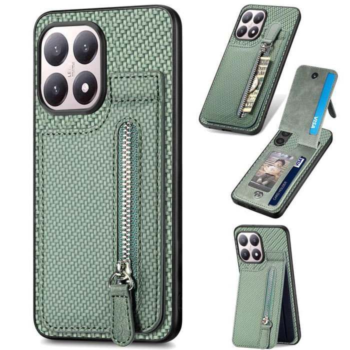 Estuche para teléfono con cremallera vertical de fibra de carbono, For Redmi 15C 5G / 4G Glodal 171mm, For Xiaomi 15T, For Redmi K80 Pro / Poco F7 Ultra, For Redmi K80 / Poco F7 Pro, For Redmi Turbo 4, For Xiaomi Poco X7 Pro, For Redmi Note 12 5G      ...