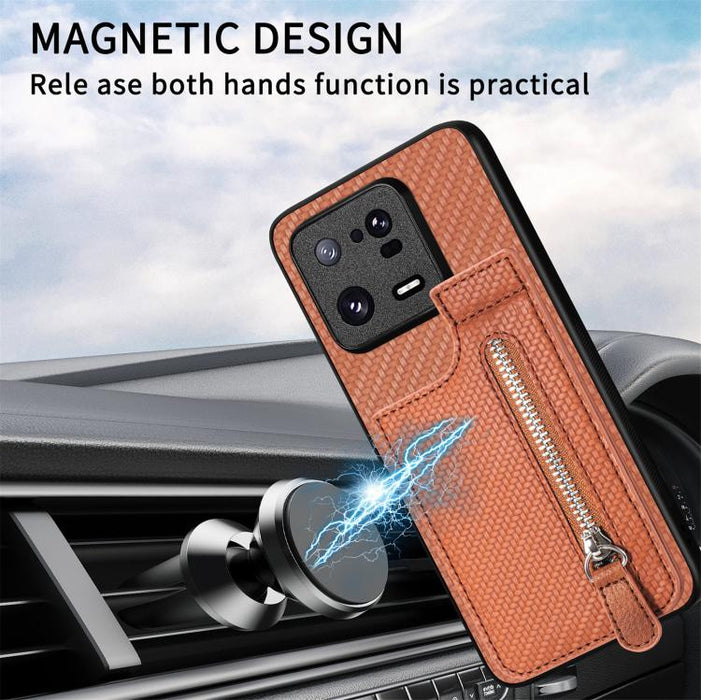 Estuche para teléfono con cremallera vertical de fibra de carbono, For Redmi 15C 5G / 4G Glodal 171mm, For Xiaomi 15T, For Redmi K80 Pro / Poco F7 Ultra, For Redmi K80 / Poco F7 Pro, For Redmi Turbo 4, For Xiaomi Poco X7 Pro, For Redmi Note 12 5G      ...