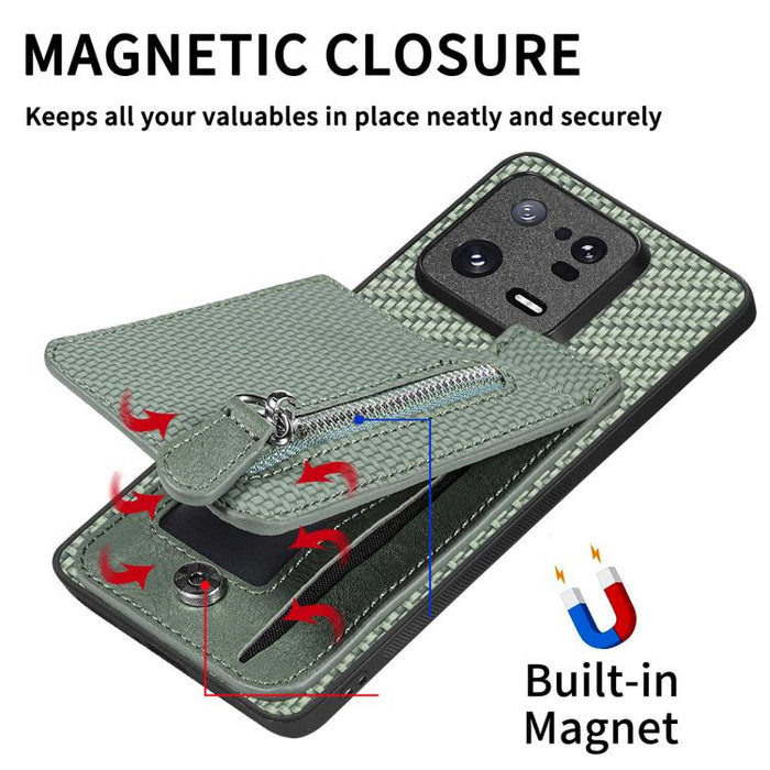 Estuche para teléfono con cremallera vertical de fibra de carbono, For Redmi 15C 5G / 4G Glodal 171mm, For Xiaomi 15T, For Redmi K80 Pro / Poco F7 Ultra, For Redmi K80 / Poco F7 Pro, For Redmi Turbo 4, For Xiaomi Poco X7 Pro, For Redmi Note 12 5G      ...