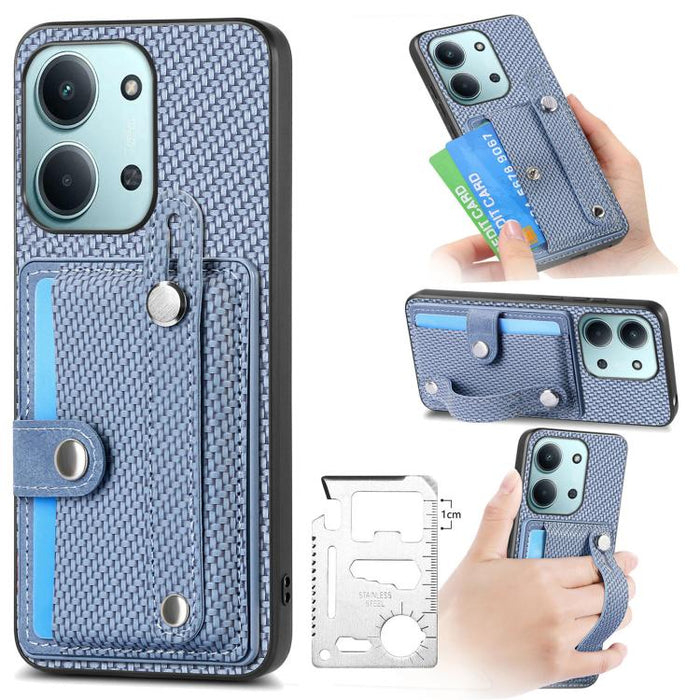 Muñequera Kickstand Wallet Back Phone Case con cuchillo de herramienta, For Redmi 15C 5G / 4G Global 171mm, For Xiaomi 15T, For Redmi K80 Pro / Poco F7 Ultra, For Redmi K80 / Poco F7 Pro, For Redmi Turbo 4, For Xiaomi Poco X7 Pro, For Xiaomi 15 Pro    ...