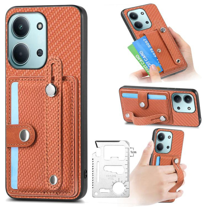 Muñequera Kickstand Wallet Back Phone Case con cuchillo de herramienta, For Redmi 15C 5G / 4G Global 171mm, For Xiaomi 15T, For Redmi K80 Pro / Poco F7 Ultra, For Redmi K80 / Poco F7 Pro, For Redmi Turbo 4, For Xiaomi Poco X7 Pro, For Xiaomi 15 Pro    ...