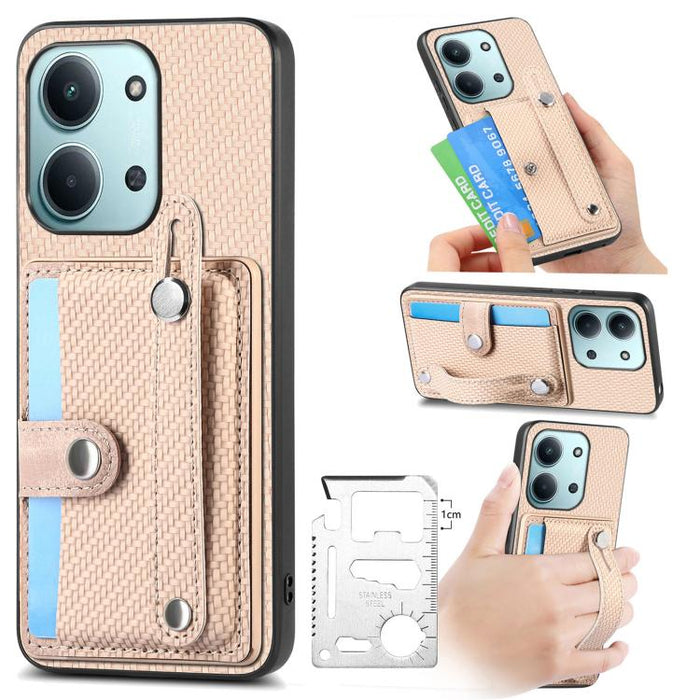 Muñequera Kickstand Wallet Back Phone Case con cuchillo de herramienta, For Redmi 15C 5G / 4G Global 171mm, For Xiaomi 15T, For Redmi K80 Pro / Poco F7 Ultra, For Redmi K80 / Poco F7 Pro, For Redmi Turbo 4, For Xiaomi Poco X7 Pro, For Xiaomi 15 Pro    ...