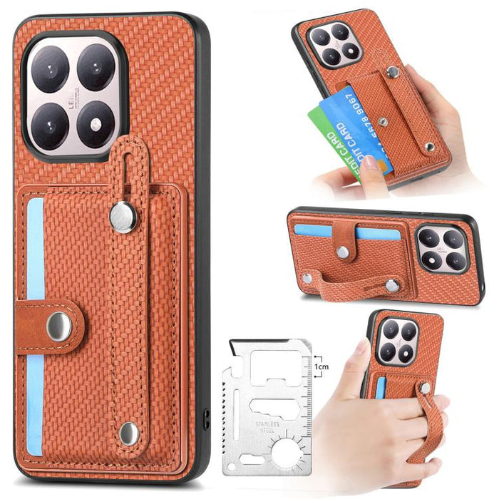 Muñequera Kickstand Wallet Back Phone Case con cuchillo de herramienta, For Redmi 15C 5G / 4G Global 171mm, For Xiaomi 15T, For Redmi K80 Pro / Poco F7 Ultra, For Redmi K80 / Poco F7 Pro, For Redmi Turbo 4, For Xiaomi Poco X7 Pro, For Xiaomi 15 Pro    ...