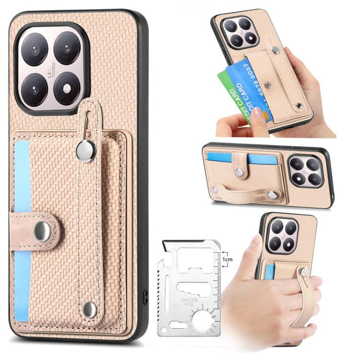 Muñequera Kickstand Wallet Back Phone Case con cuchillo de herramienta, For Redmi 15C 5G / 4G Global 171mm, For Xiaomi 15T, For Redmi K80 Pro / Poco F7 Ultra, For Redmi K80 / Poco F7 Pro, For Redmi Turbo 4, For Xiaomi Poco X7 Pro, For Xiaomi 15 Pro    ...